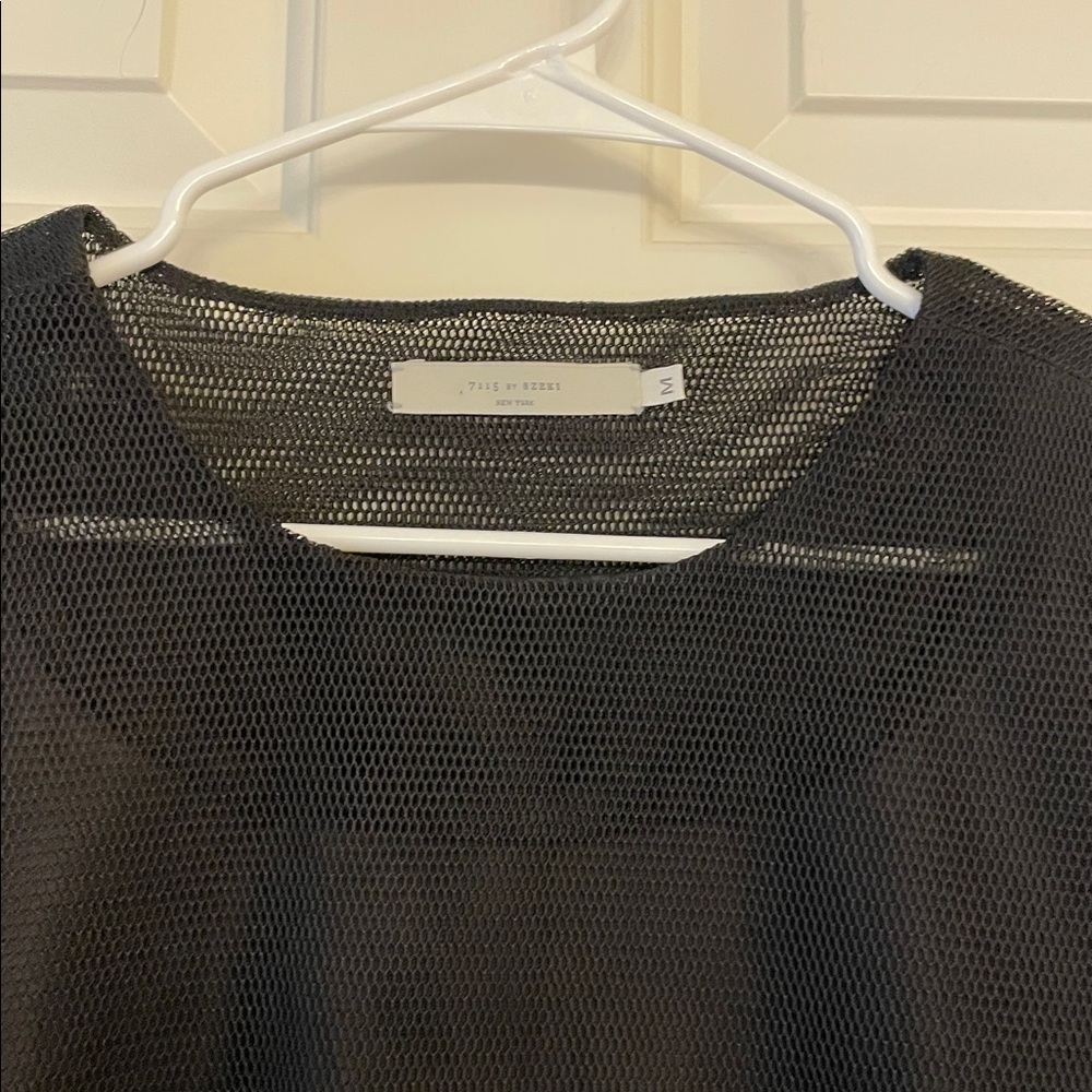 7115 By Szeki New York black sheer mesh cropped top Medium - Picture 4 of 7